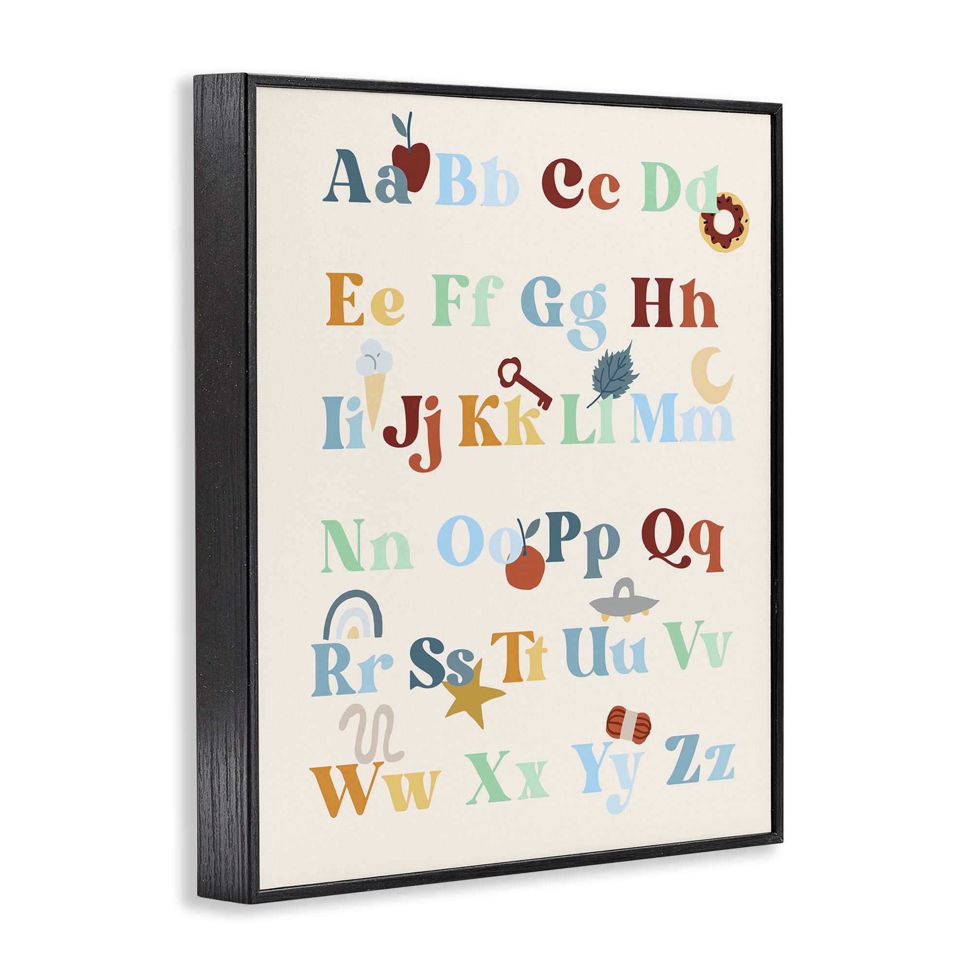 Stupell Industries Boy's Alphabet Chart Novelty Painting Black Framed Art Print Wall Art, 11 x 14