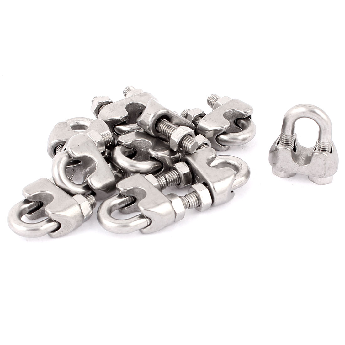5mm Thread Stainless Steel Wire Rope Cable Clamp Clip Fastener 22mm