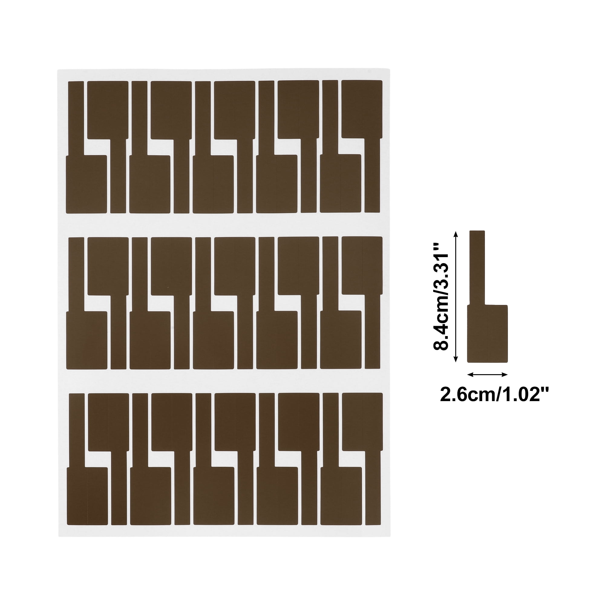 Unique Bargains Handwritable P-Type Gift Stickers 3.31"x1.02" 6 Pcs Deep Brown