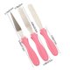 thumbnail image 3 of Paleta Pequeña De Acero Inoxidable Juego de 3 espátulas para hornear, cuchillo rosa para desmoldar pasteles, raspador para manga pastelera y cuchillo alisador para glaseado y decoración. JASKFLY, 3 of 9