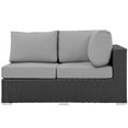 thumbnail image 3 of Modern Contemporary Urban Design Outdoor Patio Balcony Garden Furniture Lounge Loveseat Sofa, Sunbrella Rattan Wicker, Grey Gray, 3 of 3
