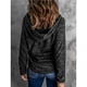 thumbnail image 4 of Sudadera holgada de manga larga con cordón, botones delanteros y bolsillos, talla XL, color negro, para primavera y otoño, 4 of 6