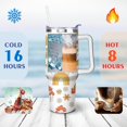 thumbnail image 4 of 40oz Colorful Botanical Mushroom Stainless Steel Flip Straw Tumbler Spill Proof Travel Cup Double Wall Vacuum Insulated Coffee Mug with Top Handle, 4 of 6