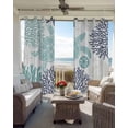thumbnail image 6 of Turquoise Coastal Turtle Blackout Curtains for Bedroom Living Room Darkening Curtains 84 Inch Length 2 Panels Set Ocean Coral Nautical Window Curtain Insulated Window Treatment Grommet Drapes 42"x84", 6 of 9