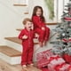 thumbnail image 3 of Pijamas de Navidad para niños pequeños, camisas de manga larga y pantalones de color rojo liso, traje de regalo para el primer Festival de Navidad, ropa de dormir de Navidad, 3 of 4