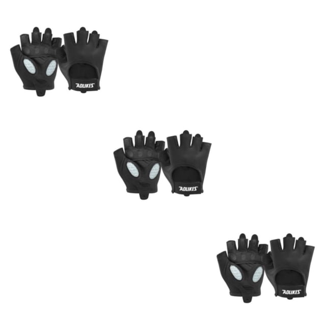 Guantes de fitness Yuarrent 2 uds medio dedo Negro L