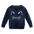 thumbnail image 4 of Tfken Sweatshirt For Girls Kids Crew Neck Cat Print Pullover Sweater Tops Long Sleeve Navy Size 9-10 Years, 4 of 4
