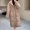 Khaki, variant on Drovellove Plus Size Women's Cotton-Padded Long Coat with Loose Fit and Long Sleeves | Quilted Frock Jacket for Autumn Winter Casual Style, Versatile Outerwear for Hiking, Travel