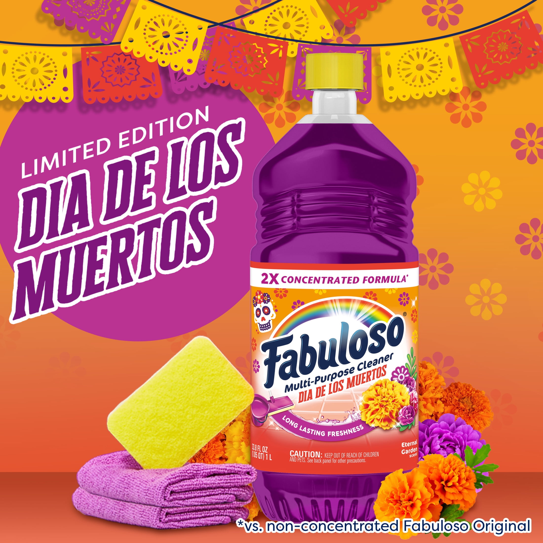Fabuloso 2X Limited Edition Dia de los Muertos Multi-Purpose Cleaner, Garden Scent, 33.8 fl oz