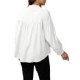 thumbnail image 3 of INSPIRE CHIC Womens Maternity Shirts Blouses Pleated Button Down Long Sleeve Pregnancy Nursing Top M White, 3 of 6
