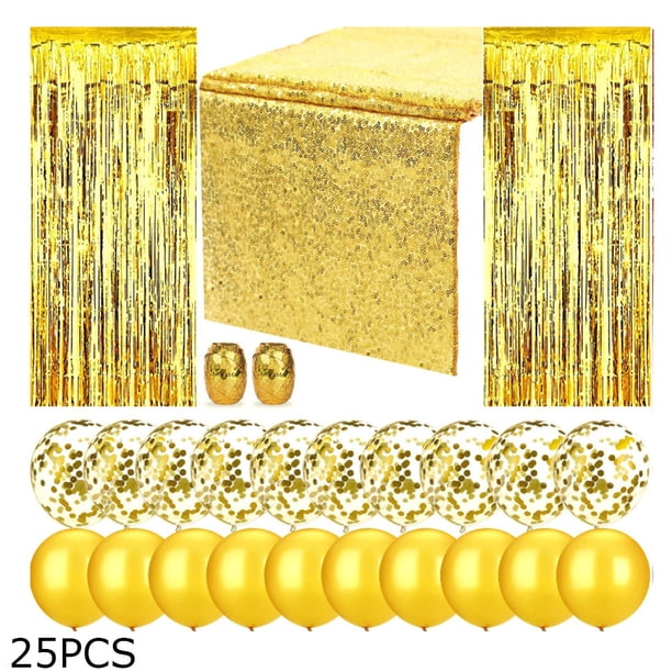 Juego de cintas de látex para decoración de globos con lentejuelas, 25 piezas para banquete de boda, dorado Sweethay HA6752-02B