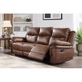 thumbnail image 2 of New Classic Furniture Ryland Polyester Fabric Sofa with Dual Recliner in Brown, 2 of 9