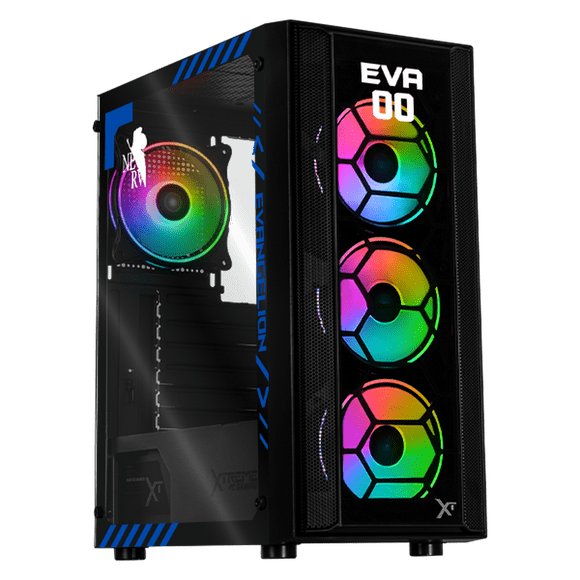 Gabinete XTREME PC GAMING Evangelion 00 Comic Edition Media Torre 4 Fan ARGB Negro CXTEV0BK