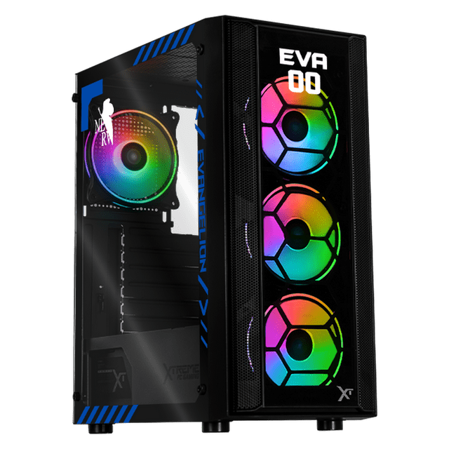 Gabinete XTREME PC GAMING Evangelion 00 Comic Edition Media Torre 4 Fan ARGB Negro CXTEV0BK