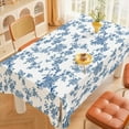 thumbnail image 3 of Blue Floral Tablecloth 60 x 102 Inch Vintage Chinoiserie Flower Fabric Table Cover for Spring Picnic Home Kitchen Dining Table, 3 of 7