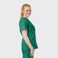 thumbnail image 3 of SPECTRUM UNIFORMS Scrub Tops Medical Unisex V-Neck Yoga Soft Fabric Medical Professionals Hospital and Lab Workwear Nurse Top Hunter Green, 3 of 5
