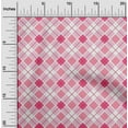 thumbnail image 1 of oneOone Cotton Silk Light Pink Fabric Argyle Check Sewing Material Print Fabric By The Yard 42 Inches Wide, 1 of 4