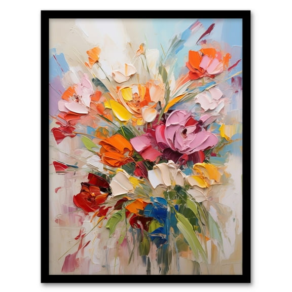 Wildflower Explosion Bright Floral Art Print Framed Poster Wall Decor 12x16 inch