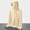 Yellow, variant on Womens Zip Up Full Face Cover Hood Jacket Drawstring Long Sleeve Loose Lightweight Outdoor Coat with Side Pockets Silver L
