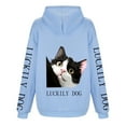 thumbnail image 4 of WEAIXIMIUNG Sweat à Capuche pour Femmes, Imprimé Chat et Chien, Décontracté, avec Cordon de Serrage, 4 of 5