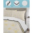 thumbnail image 3 of Full Size Quilt Bedding Set, Summer Lemon Reversible Summer Quilt 3 Pieces, Yellow Fruits Leaves Lemon Farmhouse Beige Lightweight Bedspreads Coverlets with 2 Pillow Shams for All Seasons, 3 of 5