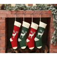 thumbnail image 2 of Christmas Stockings, Knitted Reindeer Pattern Xmas Stockings Traditional Hanging Socks Ornament for Family Holiday Party Decorations 46CM, 2 of 5
