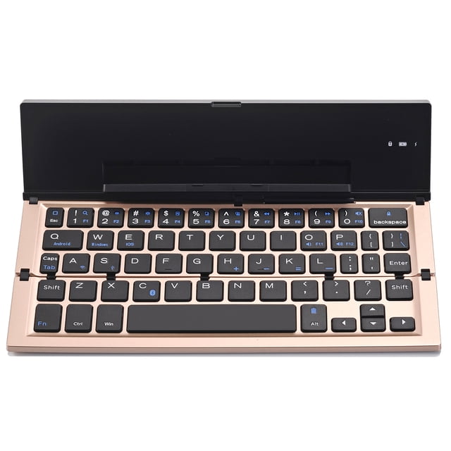 Graflsoa Compact Aluminum Alloy Folding Bluetooth Keyboard with Dual Device Connectivity and Power-Saving Features