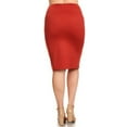 thumbnail image 3 of Moa Collection Women's Plus Size High Waist Casual Lightweight Solid Pencil Midi Skirt, 3 of 3