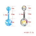 thumbnail image 3 of Designice 16Pcs Belly Rings,316L Surgical Steel Hypoallergenic Belly Button Rings,Suitable for Belly Button Piercing Tool,Sparkling Rhinestones,Long-Lasting Color, 3 of 5