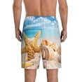 thumbnail image 5 of Salouo Beach Starfish Shell Pattern Men's Sleep Pajama Shorts,Pajama Bottoms Elastic Waistband Sleep Pajama Short PJ Shorts for Men -Medium, 5 of 6