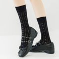 thumbnail image 2 of Women's 3-Pair Ribbed Crew Socks with Embroidered Bow Knit Texture in Neutral Shades for Everyday Wear - Multicolored-B, 2 of 4