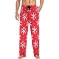 thumbnail image 4 of Red Christmas Snowflake Ghost Pajama Pants Men's Lounge Pants Light with Drawstring and Pockets, 4 of 7
