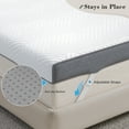 thumbnail image 4 of Mattress Topper Queen 3 inch Memory Foam Mattress Topper with Cooling Gel and Removable & Washable Embossed Cover, White, 4 of 9
