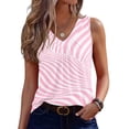 thumbnail image 2 of ADSSDQ Womens Floral Print Tank Tops Summer Sleeveless Loose Fit Tops V Neck Pleated Shirts Basic Tees Dressy Casual Trendy Clothes Pink XL, 2 of 7