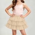 thumbnail image 2 of hoksml Girls Back to School Tiered Ruffle Skirt, Elastic Waist Layered Mini Skirt with Built-in Shorts for Kids, 2 of 9