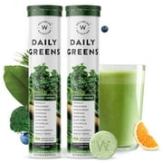 Wellbeing Nutrition Daily Greens Multivitamins for Immunity & Detox (15 Effervescent Tablets) Pack of 2
