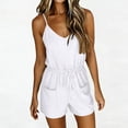 thumbnail image 2 of BUIGTTKLOP Short Jumpsuit for Women Spaghetti Strap Adjustable Waist Drawstring Cami Romper Summer Casual Overalls, 2 of 6