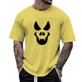 thumbnail image 1 of TSADFHJI Mens Workout Tank Tops Fall Men's Print Theme Shirt Printed Solid Color Short Sleeve Tops S Yellow, 1 of 4