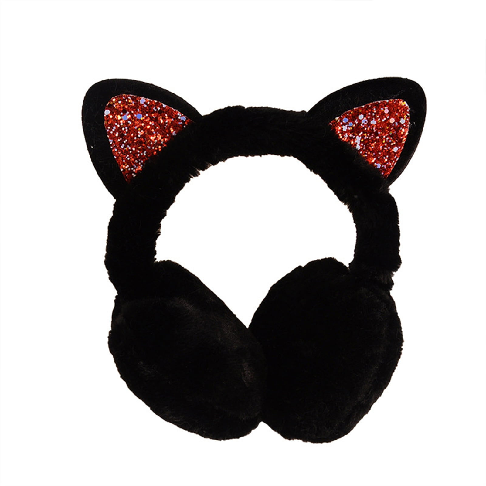 harmtty Earmuffs Skinfriendly Cats Ears Design Plush Winter Warm Cats