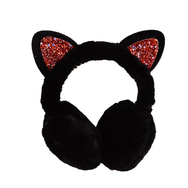 harmtty Earmuffs Skinfriendly Cats Ears Design Plush Winter Warm Cats