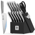 thumbnail image 1 of imarku Knife Block Set, 14-Piece Kitchen Knife Set with Built-in Sharpener, Razor Sharp Japanese High Carbon Stainless Steel Knives, Dishwasher Safe,  Black, 1 of 8