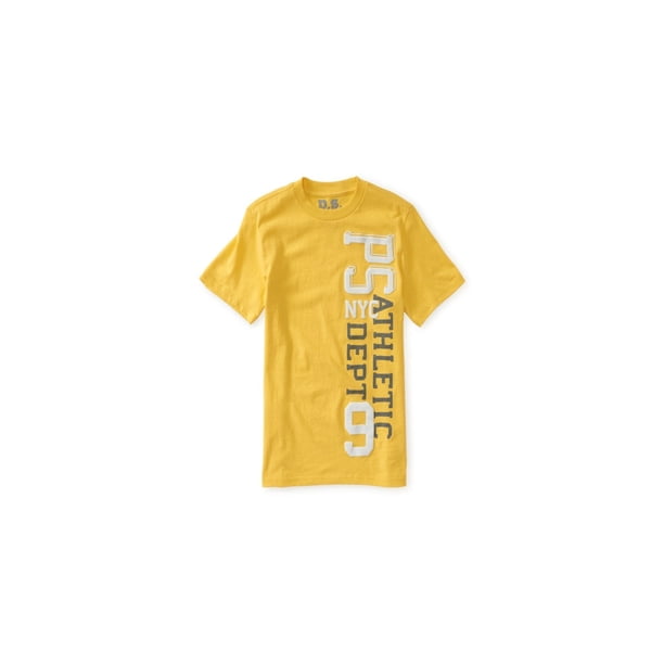 Aeropostale Boys Vertical Puff Graphic T-Shirt, Amarillo, 4