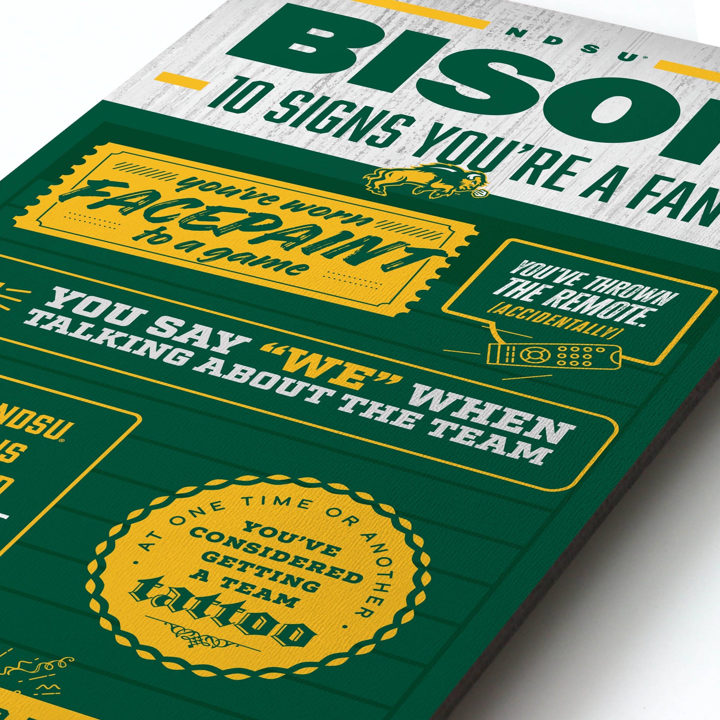 YouTheFan NCAA North Dakota State Bison 3D Top 10 Wall Art