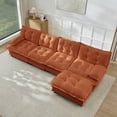 thumbnail image 2 of AISWORD 138" L-Shaped Modular Sectional Cloud Sofa with Ottoman, Chenille Fabric Deep Seat Couch with Lattice Decored Cushions, 2 of 5