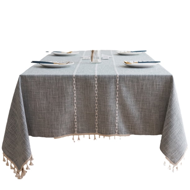 Mantel rústico a prueba de salpicaduras, manteles de arpillera para cocina, mantel para mesas rectangulares, mesa rectangular gris