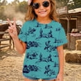 thumbnail image 4 of Boys Graphic Tees Loose Fit Graphic Print Crewneck Short Sleeve Breathable Tee for Casual Wear Boys' Tops Tees Shirts Blue 2 Years-3 Years, 4 of 6
