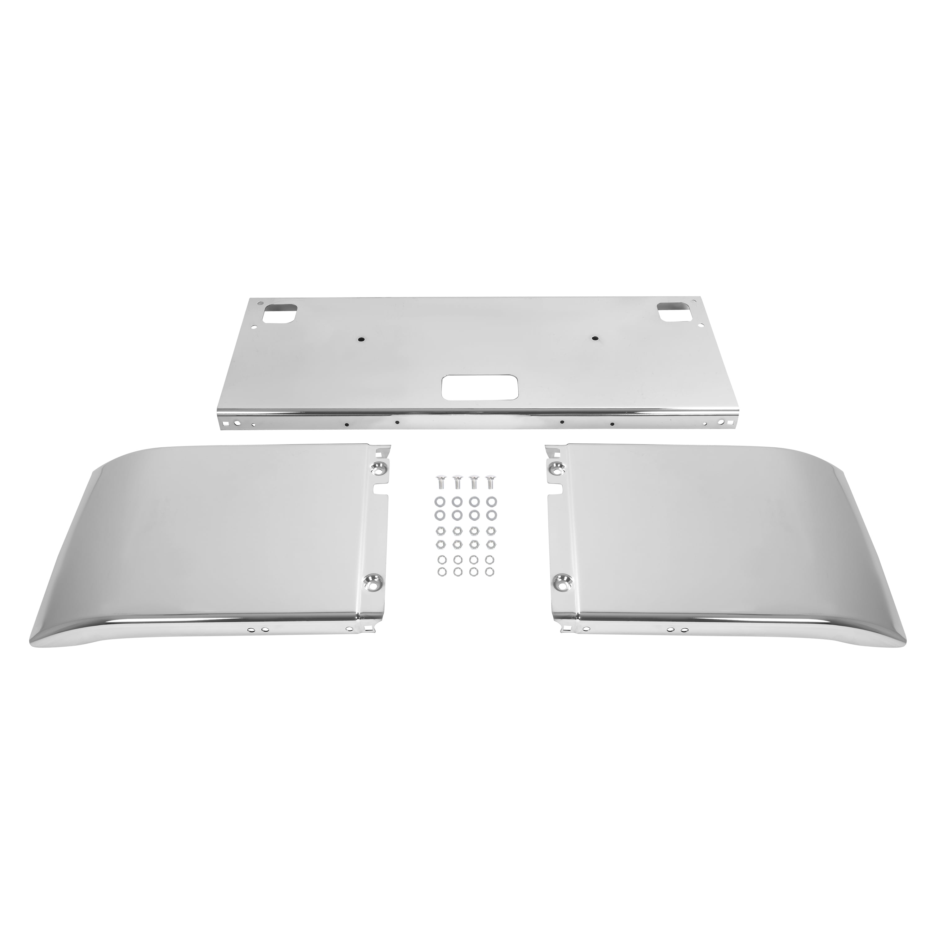 KOJEM Front Bumper Compatible with 1982+ Kenworth W900B / W900L Steel Chrome Silvery
