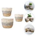 thumbnail image 1 of unbranded 3Ud Maceteros De Paja Natural Tejida Para Uso En Jardín Y De Casa, 1 of 8