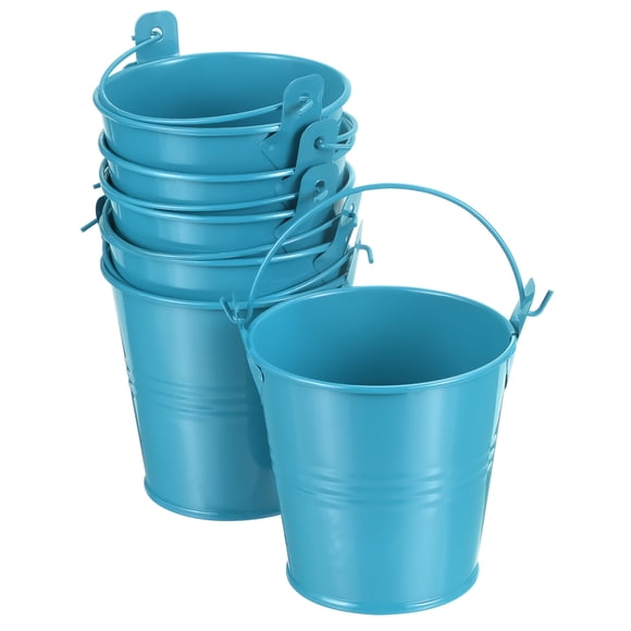 Cubos de Metal Pequeños Uxcell Coloridos Macetas de Suculentas Cesta Baldes Decorativos Azules 6 Paquete