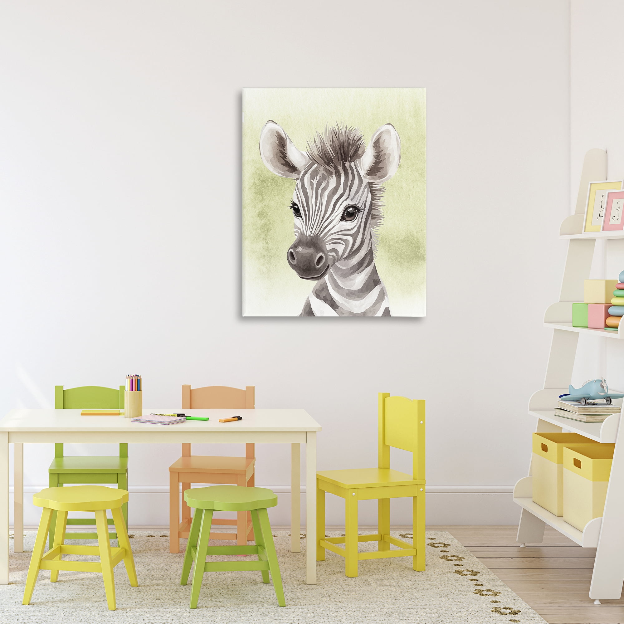 Stupell Industries Jungle Friends Baby Zebra Canvas Wall Art, design by Christine Simpson Art